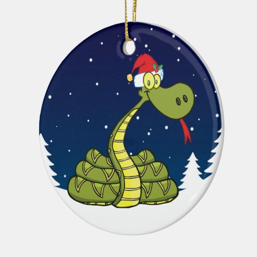 Kerstslang in Santa Hat Keramisch Ornament (Links)