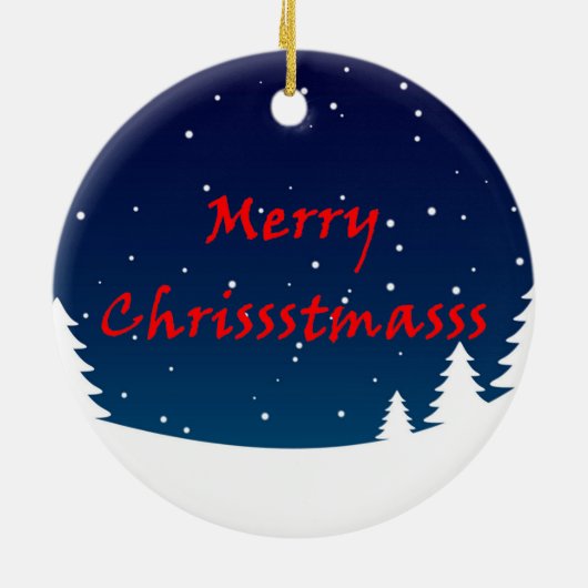 Kerstslang in Santa Hat Keramisch Ornament (Achterkant)