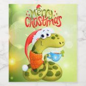 kerstslang wijn etiket (Enkel label)
