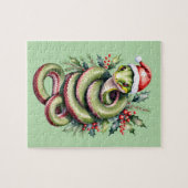 Kerstslang Winter Hulst Bladeren Legpuzzel (Horizontaal)