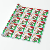 Kerstslapende Cavalier King Charles-puppy Cadeaupapier (Uitgerold)