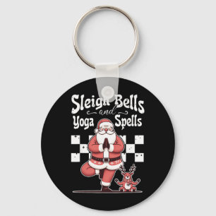 Kerstslede Bellen En Yoga Spreuken Kerstman Santa Sleutelhanger