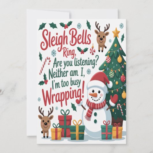 Kerstslede Bellen Rinken Kaart (Voorkant)