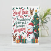 Kerstslede Bellen Rinken Kaart (Staand voorkant)