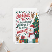 Kerstslede Bellen Rinken Kaart (Voorkant / Achterkant in situ)