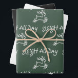 Kerstslede de hele dag Funny Christmas Holiday-fee Inpakpapier Vel<br><div class="desc">Kerstslede de hele dag Funny Christmas Holiday-feest Festive Kerstman Kerstslede Kerstmis</div>