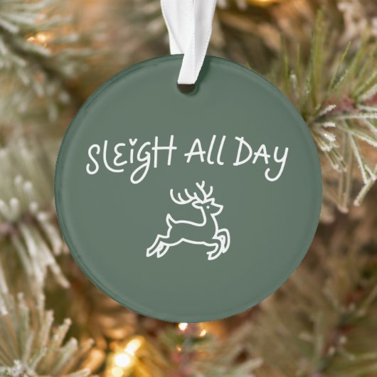 Kerstslede de hele dag Funny Christmas Holiday-fee Ornament (Boom)