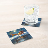 Kerstslede van rendieren Vakantie Kartonnen Onderzetters (Insitu)