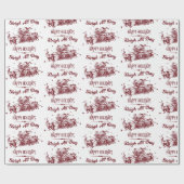 Kerstsleden Vintage Kerstmis Cadeaupapier (Vlak)