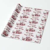 Kerstsleden Vintage Kerstmis Cadeaupapier (Uitgerold)