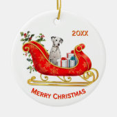 Kerstslee Dalmatische hond Keramisch Ornament (Voorkant)