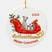 Kerstslee Dalmatische hond Keramisch Ornament (Achterkant)