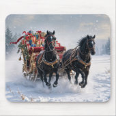 Kerstslee gevuld met cadeautjes muismat (Voorkant)