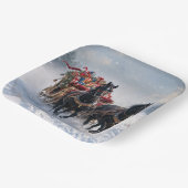 Kerstslee gevuld met cadeautjes papieren bordje (Gebogen)