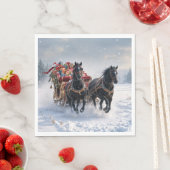 Kerstslee gevuld met cadeautjes servet (Insitu)