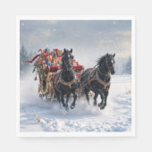 Kerstslee gevuld met cadeautjes servet (Voorkant)