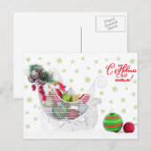 Kerstslee gevuld met Ornamenten  Feestdagenkaart (Voorkant / Achterkant)