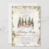 Kerstslee Kerstman Bos Vakantie Kaart (Voorkant)