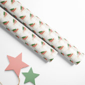Kerstslee met boom en geschenken cadeaupapier