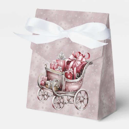 Kerstslee met cadeaus Holiday Gift Box Bedankdoosjes (Voorkant Zijde)