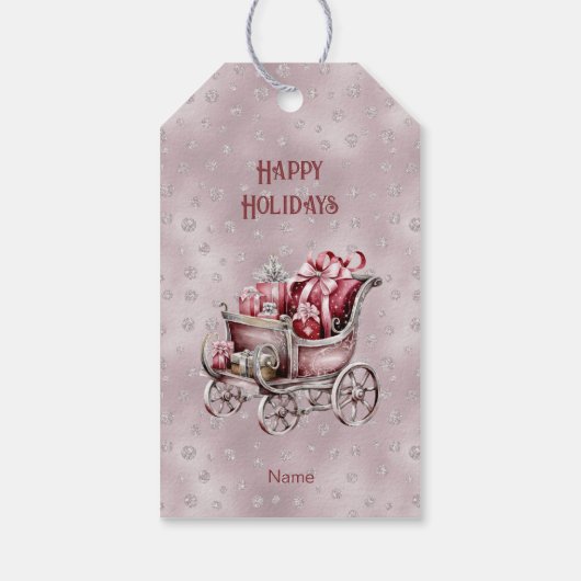 Kerstslee met cadeaus Vakantie cadeau Label Cadeaulabel (Achterkant)