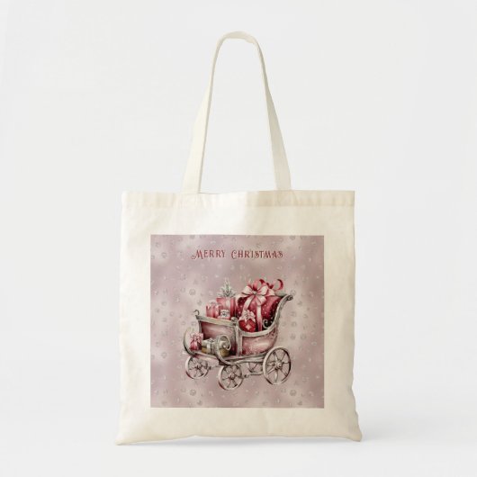 Kerstslee met cadeaus Vakantie Canvas tas (Voorkant)