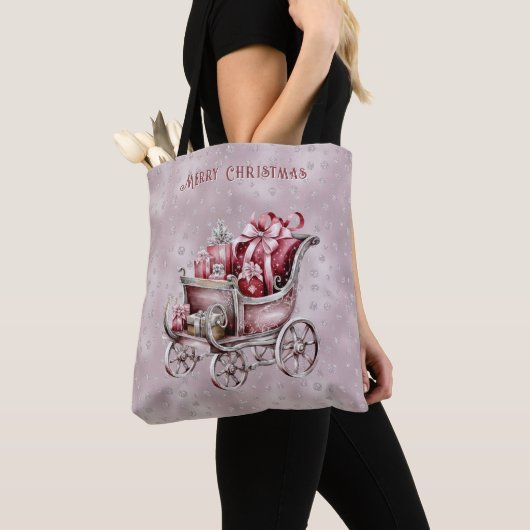 Kerstslee met cadeaus Vakantie Canvas tas (Dichtbij)