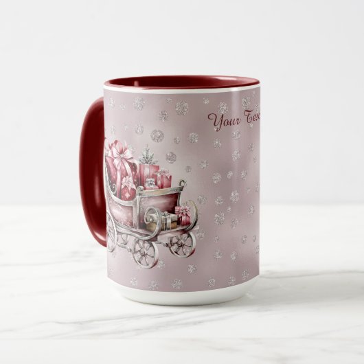 Kerstslee met cadeaus vakantie Mok (Voorkant links)