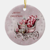 Kerstslee met cadeaus Vakantie Ornament (Voorkant)