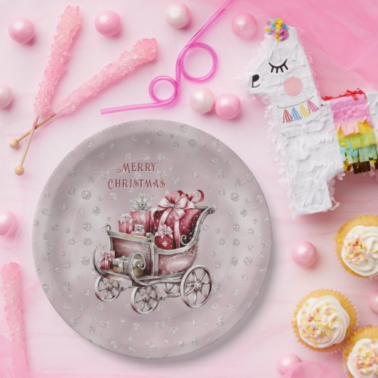 Kerstslee met cadeaus Vakantiepapier Bord (Feest)