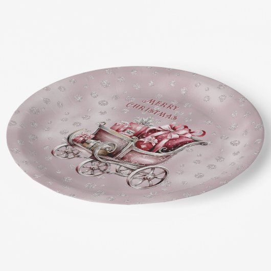 Kerstslee met cadeaus Vakantiepapier Bord (Gekanteld)