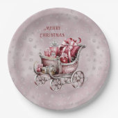 Kerstslee met cadeaus Vakantiepapier Bord (Voorkant)