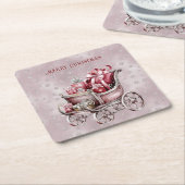 Kerstslee met cadeaus Vakantiepapier Onderzetter (Schuin)