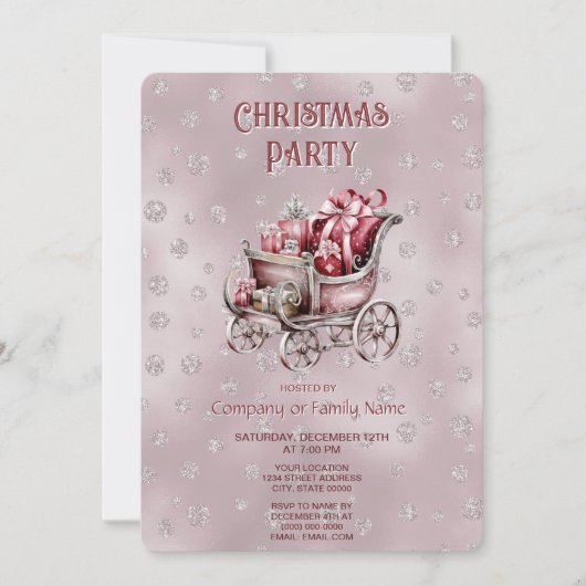 Kerstslee met cadeautjes Vakantie Feest Kaart (Voorkant)