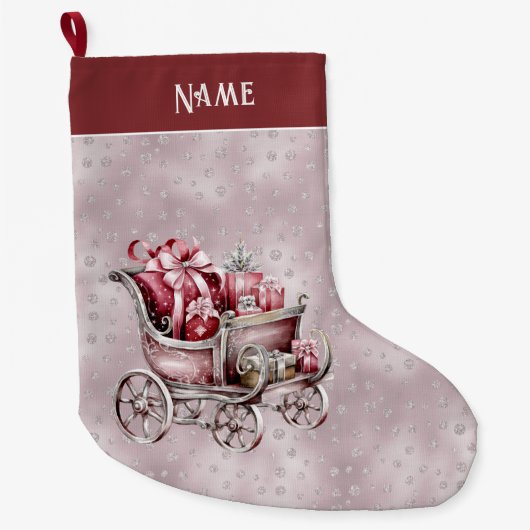 Kerstslee met cadeautjes Vakantie Stocking Grote Kerstsok (Voorkant)