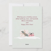 Kerstslee vol met cadeaus, lichtgroen feestdagenkaart (Achterkant)