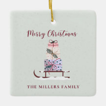 Kerstslee vol met cadeaus, lichtgroen