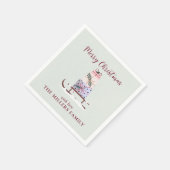 Kerstslee vol met cadeaus, lichtgroen servet (Hoek)