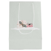 Kerstslee vol met cadeautjes medium cadeauzakje (Achterkant)