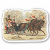 Kerstsleighrit Victoriaanse Jingle Bells Sticker (Voorkant)