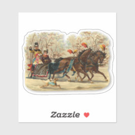 Kerstsleighrit Victoriaanse Jingle Bells Sticker