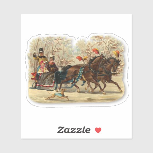 Kerstsleighrit Victoriaanse Jingle Bells Sticker (Vel)