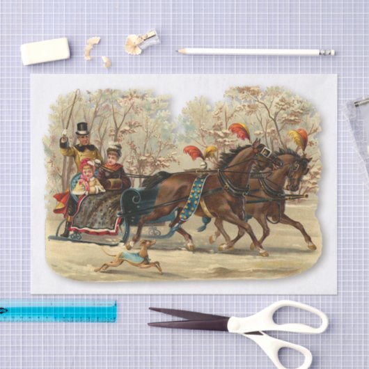 Kerstsleighrit Victoriaanse Jingle Bells Tissuepapier (Craft)