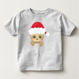 Kerstsleuf, Cute Sloth, Santa Hat, Kerstmis Kinder Shirts