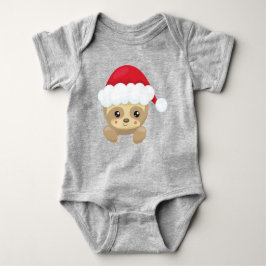 Kerstsleuf, Cute Sloth, Santa Hat, Kerstmis Romper