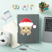 Kerstsleuf, Cute Sloth, Santa Hat, Kerstmis Sticker (iPad Cover)