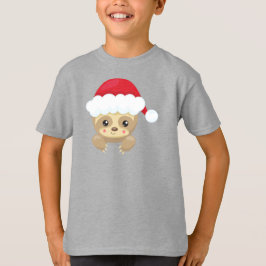 Kerstsleuf, Cute Sloth, Santa Hat, Kerstmis T-shirt