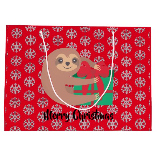 Kerstsleuf met Gift Red Snowflake Groot Cadeauzakje (Achterkant)