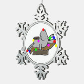 kerstsleutel tin sneeuwvlok ornament (Rechts)