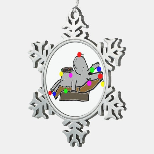 kerstsleutel tin sneeuwvlok ornament (Rechts)